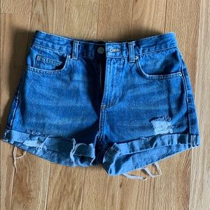 Topshop Moto Rosa high waisted shorts